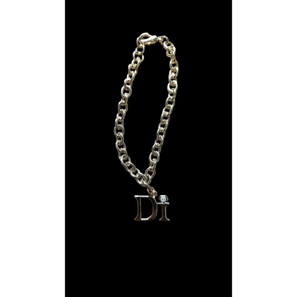Diamonds International Gold Chain Bracelet "Di" Charm Vintage Y2K 7 inches - Picture 1 of 5